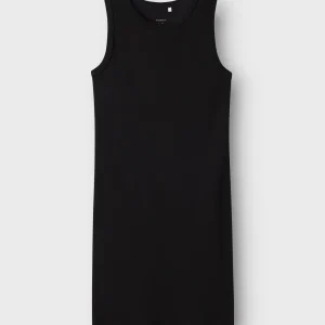 Svart ribbad klänning Nakal