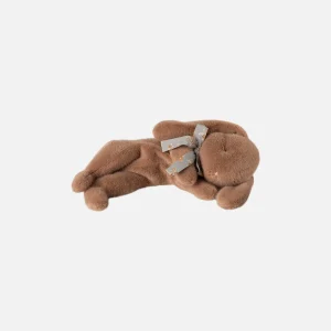 Sleeping bunny plush, small soft brown
