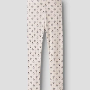 Leggings med blommor, beige