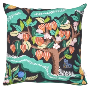 Kuddfodral Botanical Cherry Svart