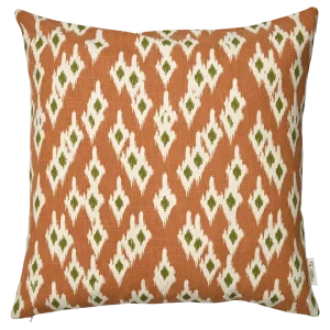 Kuddfodral Ikat Diamond Terracotta