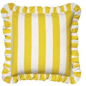 Kuddfodral Ruffle Stripes Gul