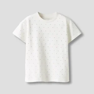 T-shirt med glitter vit