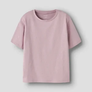 T-shirt med glitter rosa