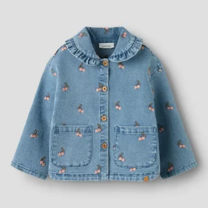 Jeansjacka med körsbär