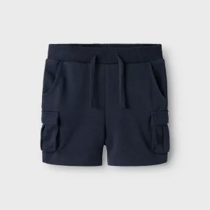 Shorts med benfickor blå