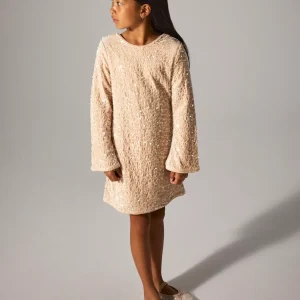 Paljettklänning, beige