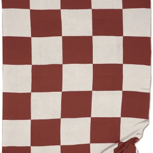 Pläd Square Mörk Terracotta